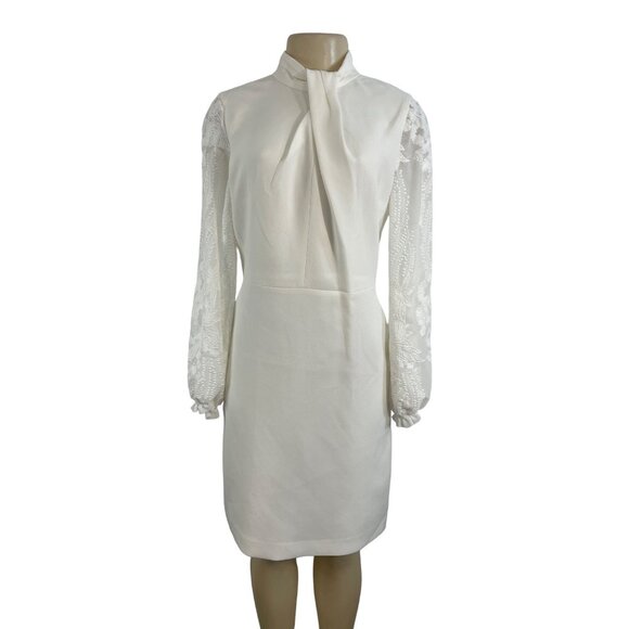Elie Tahari Women's White Sheath Long Sleeve Zip Up Dress Sz 6  - NWT - Picture 1 of 11